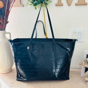 Beis Work‎ Tote Oversized Elegant Black Crocodile-Embossed Tote Bag Women’s